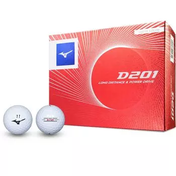 MIZUNO Golf Ball D201 White 1 dozen 12 pieces Distance type Compatible with head speeds of or more Soft feel construction 5NJBD220 35m/s 2-piece белый