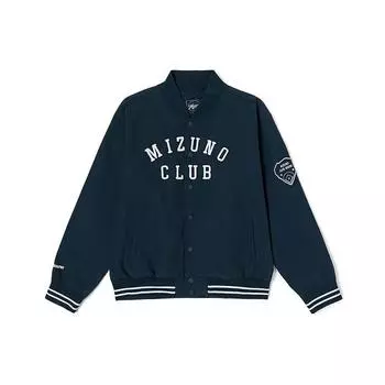 Mizuno Heritage Series Letter Embroidery Loose Baseball Jacket Unisex jackets Navy-Blue D2CE33H115 M