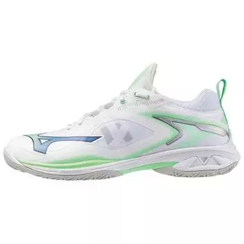 Mizuno Кроссовки унисекс Wave Claw Neo 3 Wide Белый Светло-зеленый 71GA247315 36.5