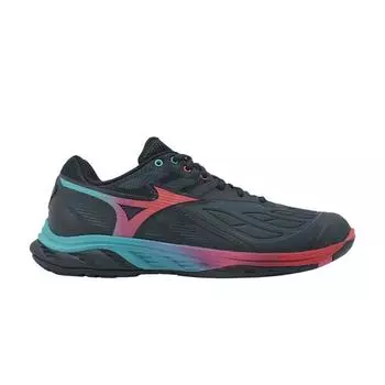 Mizuno Кроссовки Wave Fang 2 Wide Salute Hibiscus Peacock Blue Unisex, черные 71GA231337 37