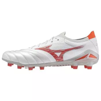 Mizuno Morelia Neo 4 Beta Сделано в Японии Супер Белые Перламутровые Красные Кроссовки Унисекс P1GA244060 40