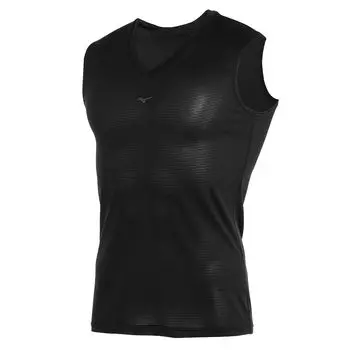Mizuno Одежда для гольфа Нижнее белье Dry Aeroflow Без рукавов Высоко дышащая Черная футболка, Влагоотводящая, Быстросохнущая, Материал, Эластичная, E2MJB008, Мужская, чёрный