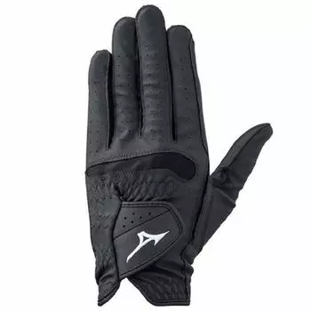 Mizuno Перчатки для гольфа Comfit Grip для левой руки, синтетическая кожа, силиконовая печать, обработка x синтетическая кожа, черные, 23 см, 5MJML602, мужские + чёрный
