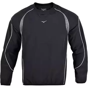 Mizuno Полосатый водонепроницаемый свитер повседневный с длинным рукавом толстовка мужская толстовка черный серебристый P2CE19Z179 M