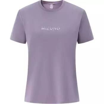 Mizuno Прохладная и приятная к коже универсальная футболка с круглым вырезом и коротким рукавом женские топы темно-фиолетовый K2CA42R2 S