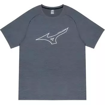 Mizuno Quick-Dry Sun Protection Running Logo Print Round Neck Pullover Short Sleeve T-Shirt Men Tops Black J2CA41P7 M