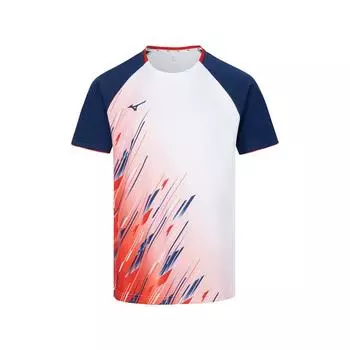 Mizuno Quick-Drying Breathable Color Block Gradient Sports Short Sleeve T-Shirt Unisex Tops China-Red C2CA53Z260 S