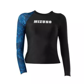 Mizuno Slim Fit Long Sleeve Split Swimsuit Women Swimsuit Banana-Black N2CG3302 L