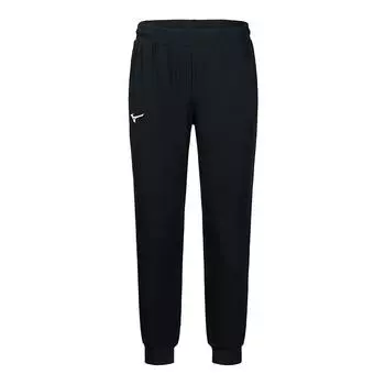 Mizuno Solid Color Comfortable Casual Quick-Dry Mid-Waist Knitted Sports Pants Unisex pants Black C2CD46Z109 S