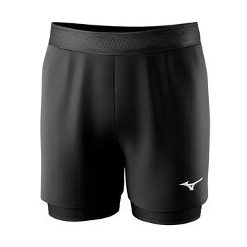 Mizuno Solid Color Quick-Dry Breathable Double-Layer Lined Swimming Sports Fitness Running Anti-Embarrassment Sun Protection Beach Shorts N2CB3127-09 XL