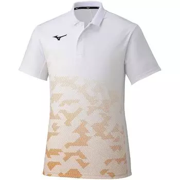 Mizuno Tennis Collared Game Short Size 62JA1502 Wear, Shirt, Sleeve, Moisture-Wicking, Quick-Drying, White, 2XL,