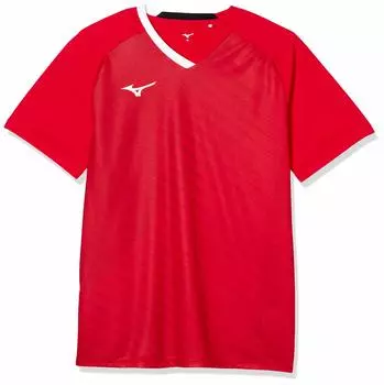 Mizuno Tennis Game Short Size S Size Shirt, Sleeve, 62JA0007, Red, (Japan S)