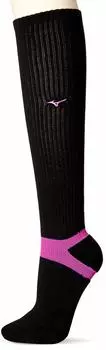 [Mizuno] Volleyball Wear Long Socks V2MX8007 Black x Berry Pink Japan 23-25 (equivalent to Japanese size M)