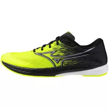 Mizuno Wave Duel 4 Track and Field Track and For 800m and Yellow x White x 2E Shoes, Club, Lightweight, Cushioned, Field, Up, Black, 23.0 cm,