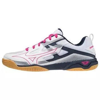 Mizuno Wave Kaiserburg 7 Широкие белые розовые кроссовки унисекс Темно-синие 81GA222064 39