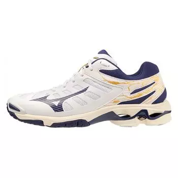 Mizuno Wave Напряжение Бело-Синие Мужские Кроссовки V1GA216043 47