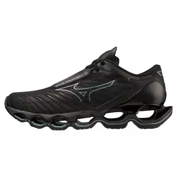 Mizuno Wave Prophecy 12 Running Shoes for 2E Men, Black/Grey, 25.0 cm,