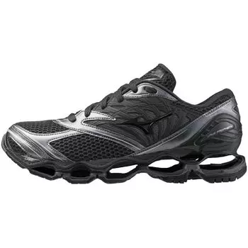 Mizuno Wave Prophecy LS Casual Black x Black x Metallic Size 2E Sneakers, Fashion, Commuting, School, Lifestyle, Stylish, Gray, 27.5 cm,