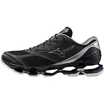 Mizuno Wave Prophecy LS Perfect for and Black x Black x Size 2E Sneakers, Commuting, School, Lifestyle, Stylish, Silver, 27.5 cm,
