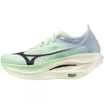 Mizuno Wave Rebellion PRO 3 Running Light Green x 2E Shoes, Jogging, Marathon, Training, Sports, Lightweight, Resilient, Relay, Black, 24.5 cm,