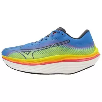 Mizuno Wave Rebellion Pro желтые синие градиентные мужские кроссовки черные J1GC231751 40