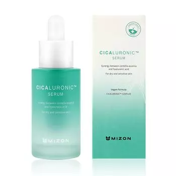 Mizuon Cicaluronic Serum Высокая концентрация цика и гиалуроновой кислоты, одна капля увлажняет и успокаивает сухую и чувствительную кожу, 30 мл, кислота, охлаждает,