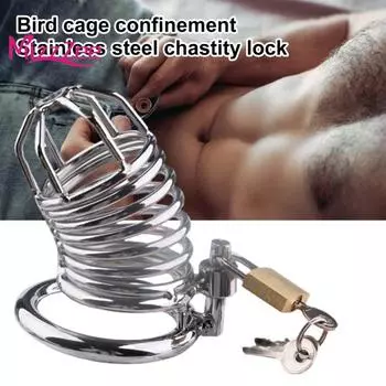 Mizz Zee мастурбирует пенис, легкое устройство целомудрия, выход из нержавеющей стали, чтобы очистить стальной мужчина