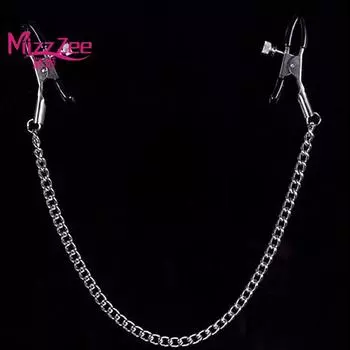 Mizz Zee прикованная пара, секс-игрушки, зажимы для сосков, прецизионные пинцеты, дразнящие металлические игры для взрослых