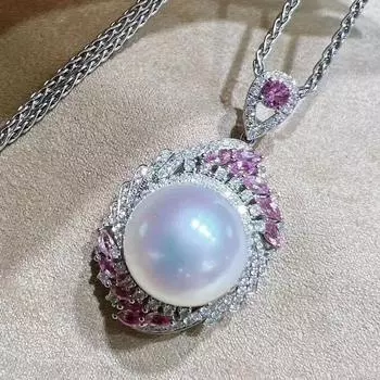 Mj Fine Jewelry 11-12 мм стерлингового серебра 925 пробы с натуральным пресноводным белым жемчугом, ожерелья для женщин, изысканные жемчужные подвески 45cm