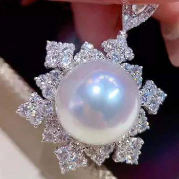 Mj Fine Jewelry 11-12 мм стерлингового серебра 925 пробы с натуральным пресноводным белым жемчугом, ожерелья для женщин, изысканные жемчужные подвески