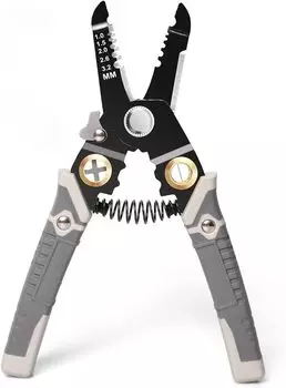 MJLN Стриппер для проводов Электрические плоскогубцы для зачистки проводов Высококачественная высокоуглеродистая сталь Подпружиненная ручка Энергосберегающая конструкция с высоким рычагом