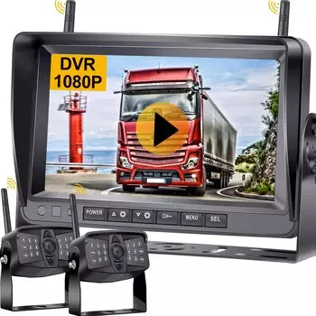 MJXD Беспроводная задняя камера Беспроводной задний монитор Задняя камера Монитор Задняя камера Комплект 7-дюймовый задний монитор Двойная антенна Усиленный сигнал с петлей