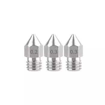 MK8 Насадка с резьбой M6 из нержавеющей стали: 0.2345 мм экструдер подача горячего конца проволоки 3D принтер аксессуар 3.0/0.4mm