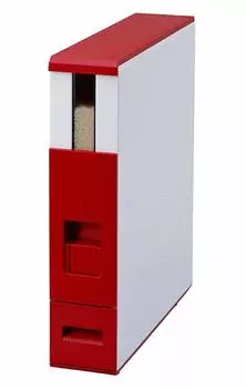 MK Seiko Rice Bottle 6kg Slim Width 10cm Made of Steel Plate Rice Stocker Lever Method Rice Ace Red with Casters (Sturdy/Rust Resistant) RCB-06SR