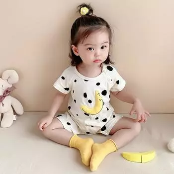 MKi космический костюм-банан с короткими рукавами для новорожденных, размер 80, лучшая детская одежда в Корее