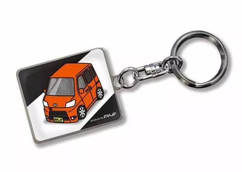 MKJP Custom Key Chain Daihatsu Hijet Cargo Cruise S331V Base: Black Car Color: Orange