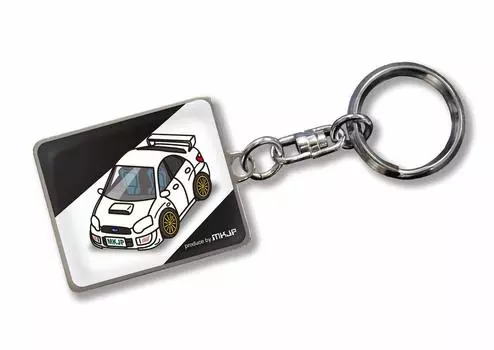 MKJP Custom Key Chain Subaru Impreza WRX STI GDB Mid Base Black, white