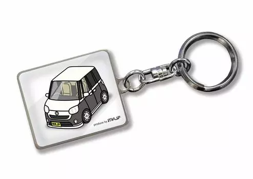 MKJP Custom Keychain, Daihatsu Move LA800S Base: White, Black
