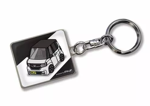 MKJP Honda N-Box Custom JF3 Key Chain, Base: Black, Silver