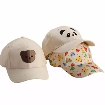 Младенческая детская повседневная бейсболка летняя хлопковая дышащая солнцезащитная шапка уличное мультяшное кепи для Baseball cap bear head 50CM