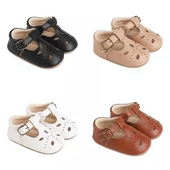 Младенческая детская ретро-полая дышащая нескользящая обувь на плоской подошве, повседневная мягкая удобная обувь для первых ходунков Prewalker 12