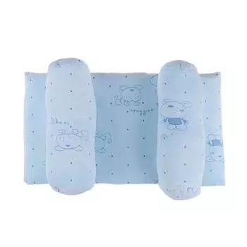 Младенческая хлопковая мягкая подушка предотвращает плоскую головку, анти-раскатывающую подушку, поддержку для сна синий