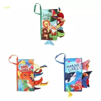 Младенческая пищащая тканевая книга, визуальная исследующая мягкая книга, обучающая игрушка для малышей