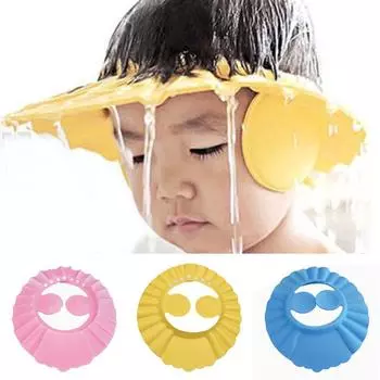 Младенческие дети моют волосы, защищают козырек, шапочки с шампунем, шапочка для душа для купания, уход за ребенком One Size синий
