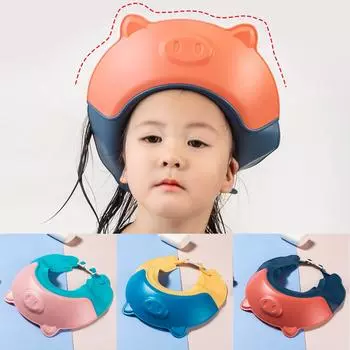 Младенческие дети моют волосы, защищают козырек, шапочки с шампунем, шапочка для душа для купания, уход за ребенком One Size синий