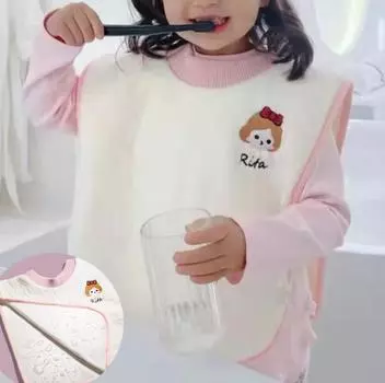 Младенческое блестящее детское полотенце для мытья лица, детское полотенце для лица, квадратный нагрудник, регулируемое водонепроницаемое полотенце для зубной щетки, детские салфетки, тряпки для мытья 1PC A-Blue