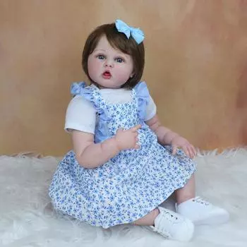 Младенцы ручной работы с 3D краской на коже, мягкие силиконовые конечности, 60 см, 24 дюйма, реалистичная кукла для малышей, игрушка для девочки, подарок Finished doll