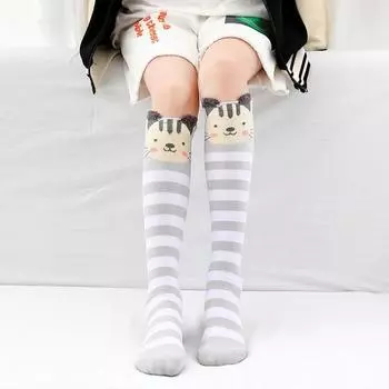 младенец Ребенок гетры до щиколотки милые носки мультяшные детские гольфы до колена длинные хлопковые детские милые животные гольфы выше колена для девочек чулки 3 to 12 years old