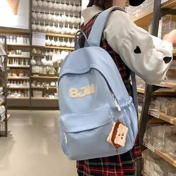 Младший школьник школьный рюкзак женский однотонный рюкзак уличная дорожная сумка зелёный