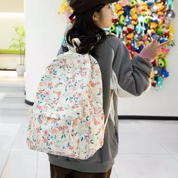 Младший старший школьник, школьный рюкзак с принтом, рюкзак для кампуса, рюкзак большой емкости для женщин белый